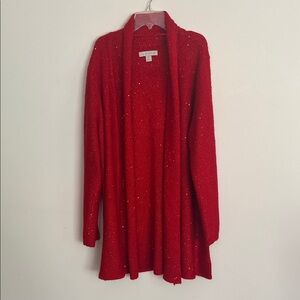 Laura Ashley Red Sequin Women's Cardigan